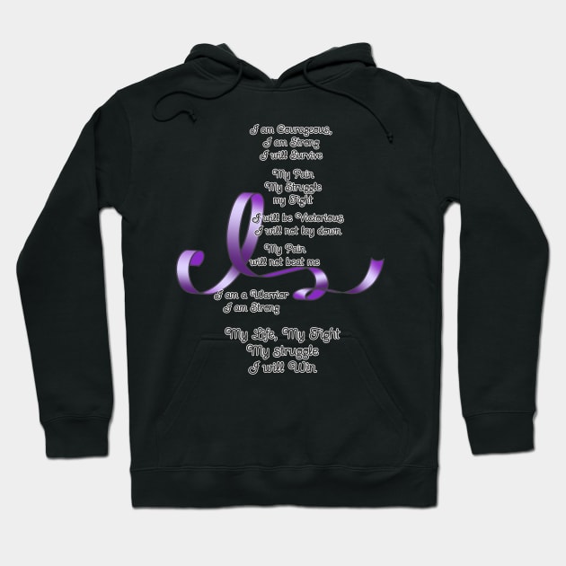 Purple Ribbon Awareness Poem Hoodie by AlondraHanley